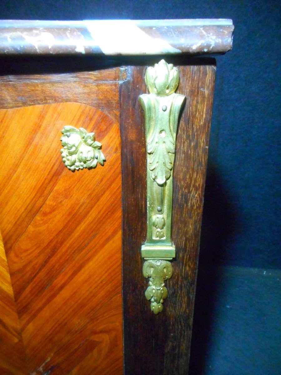 Small Furniture In Marquetry And Gilt Bronze Eighteenth Time-photo-7