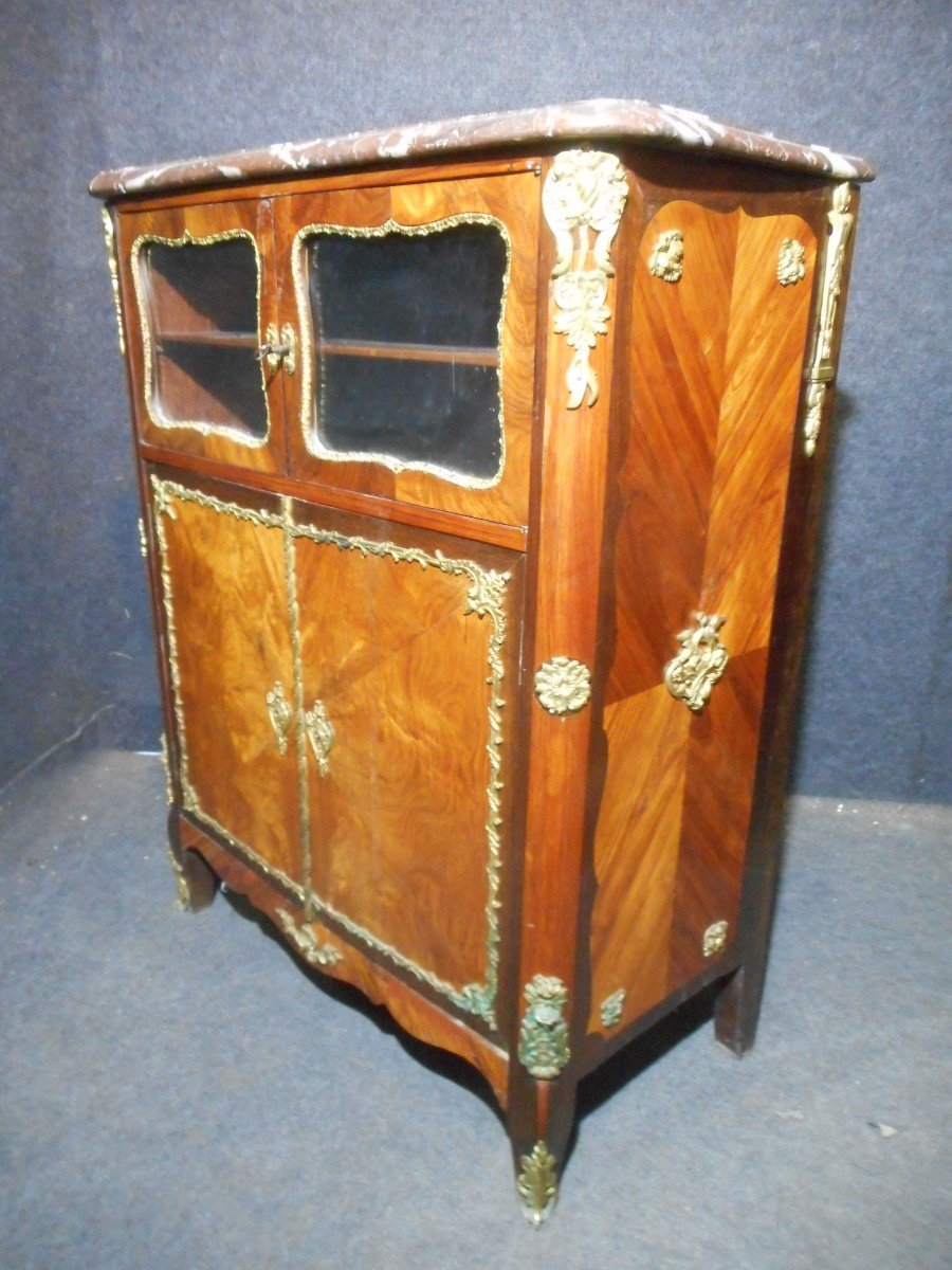 Small Furniture In Marquetry And Gilt Bronze Eighteenth Time