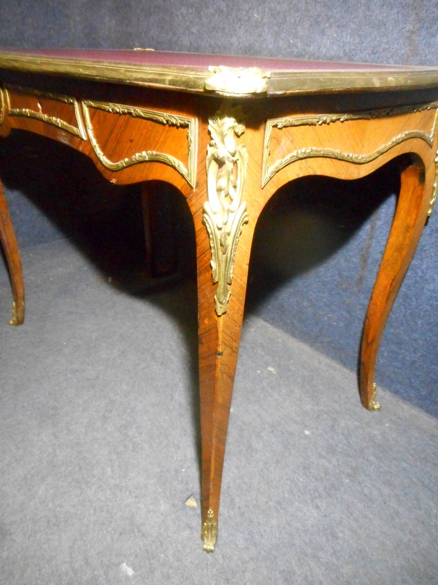 Desk In Marquetry And Gilt Bronze Nineteenth Time-photo-3