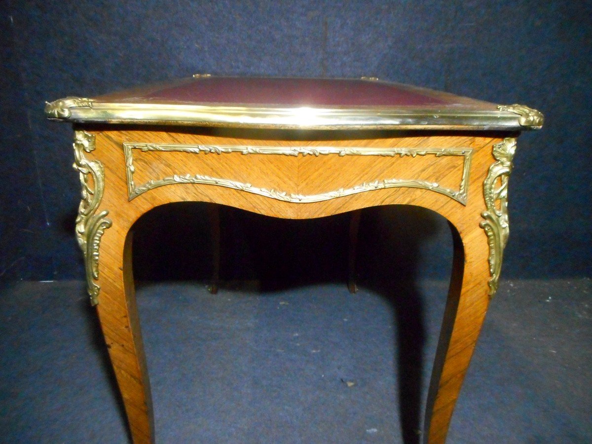 Desk In Marquetry And Gilt Bronze Nineteenth Time-photo-8