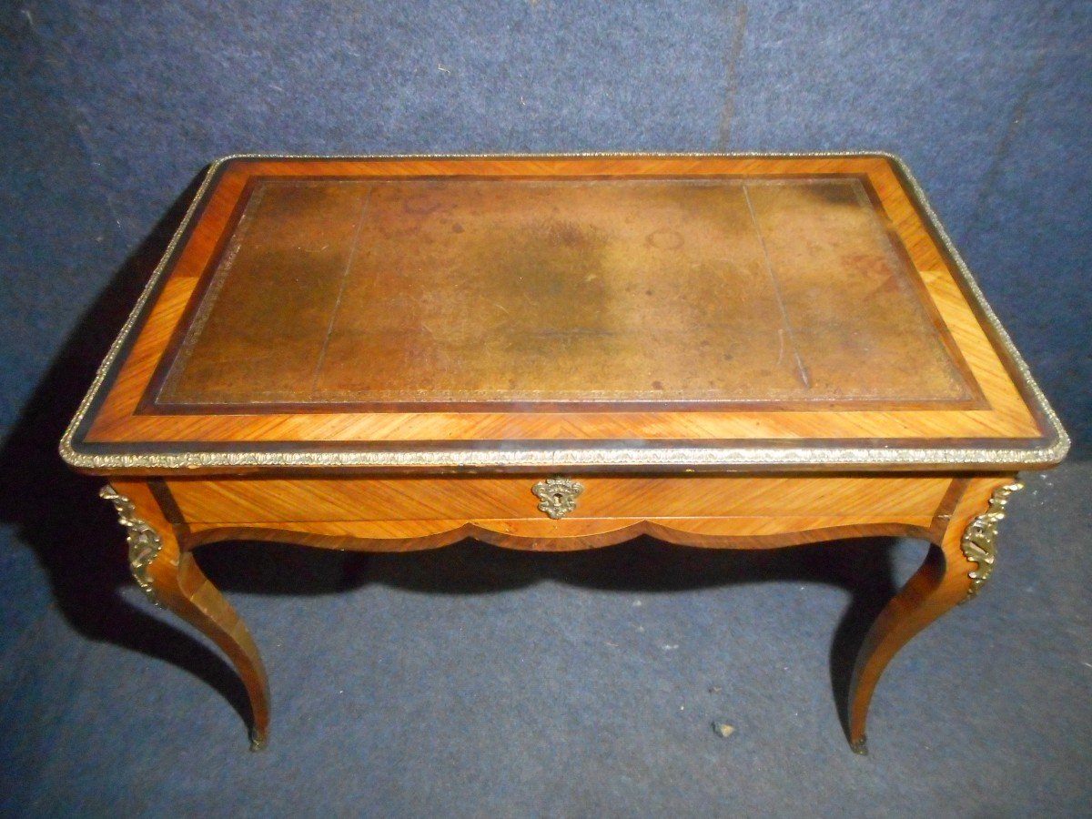 Desk In Marquetry And Gilt Bronze Napoleon III Period-photo-3