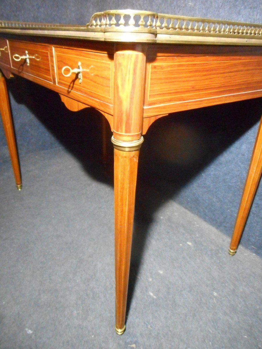 Desk In Marquetry And Gilt Bronze Nineteenth Time Attributed To Jeanselme-photo-4