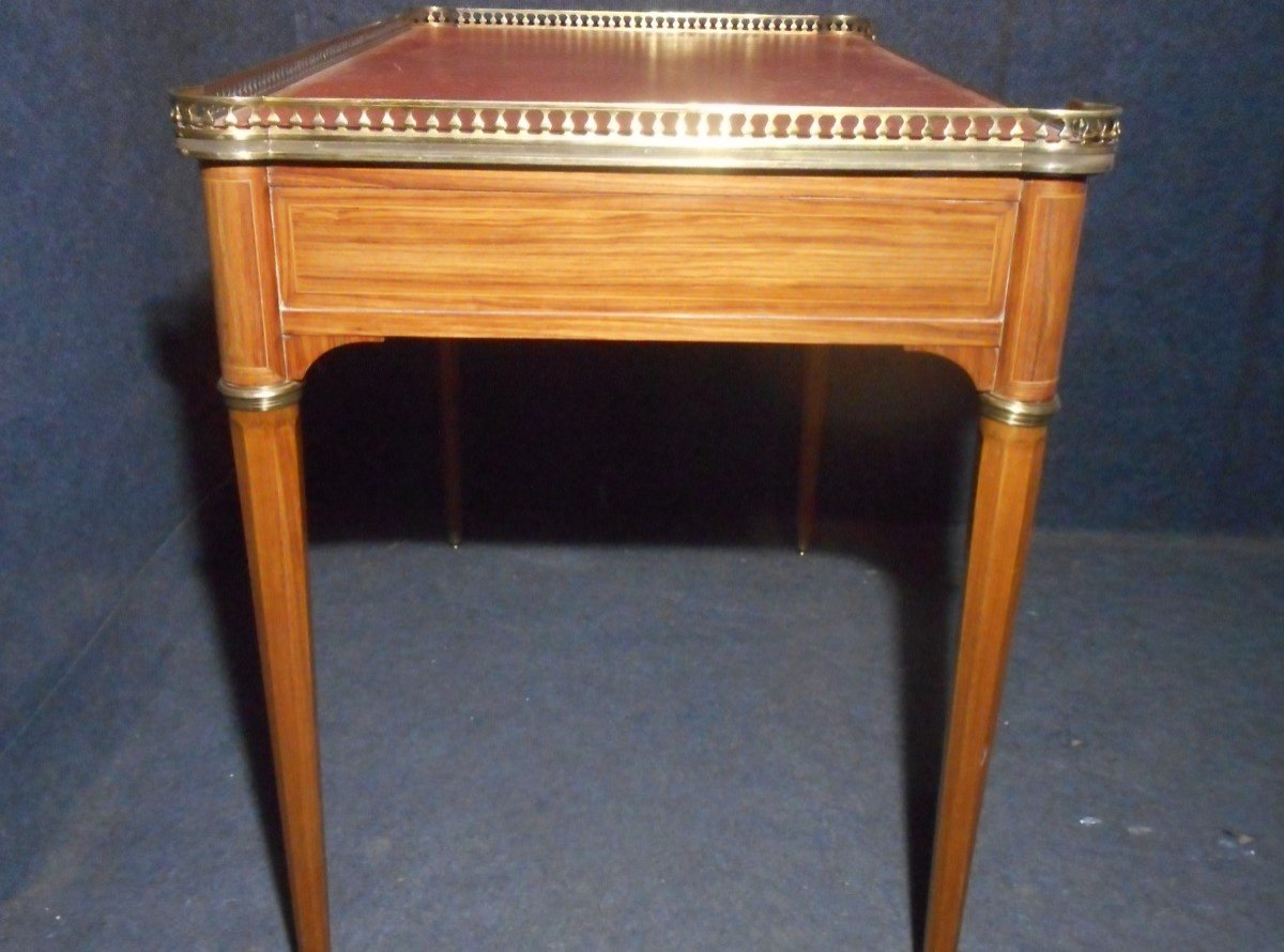 Desk In Marquetry And Gilt Bronze Nineteenth Time Attributed To Jeanselme-photo-6
