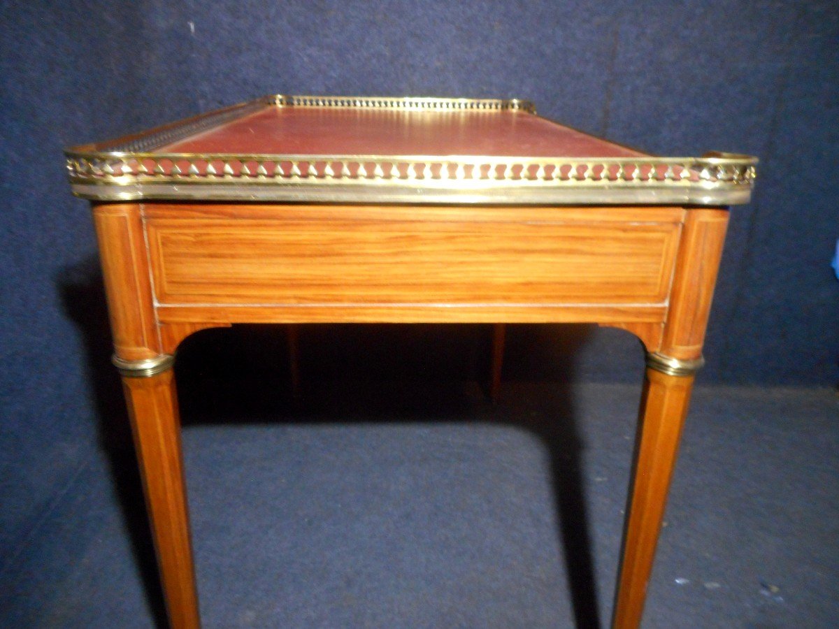 Desk In Marquetry And Gilt Bronze Nineteenth Time Attributed To Jeanselme-photo-8