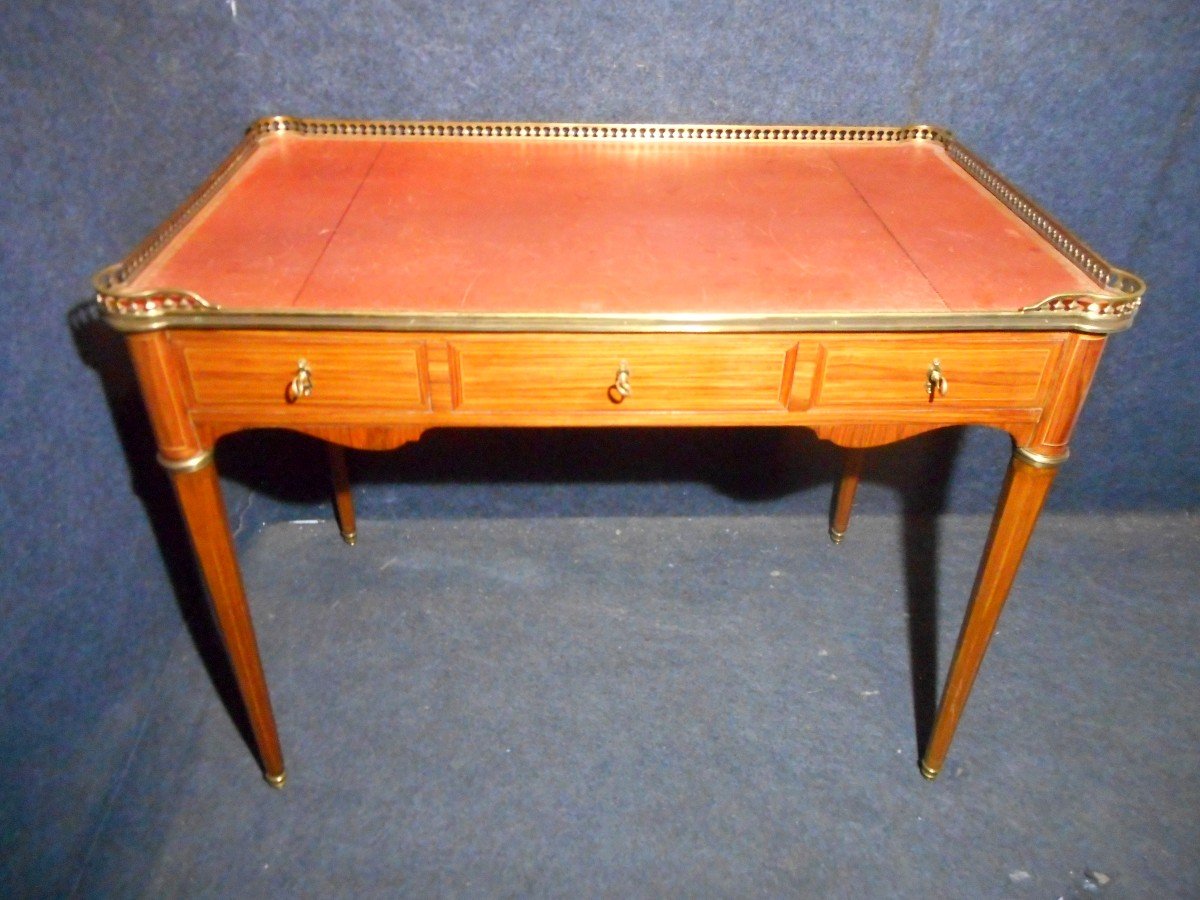 Desk In Marquetry And Gilt Bronze Nineteenth Time Attributed To Jeanselme