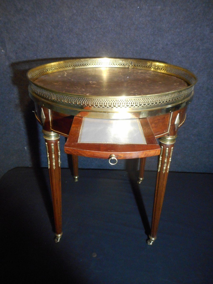 Table Bouillotte En Acajou Et Bronze Doré époque XVIIIe-photo-3