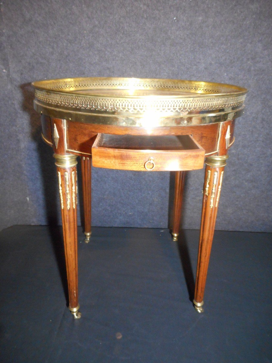 Table Bouillotte En Acajou Et Bronze Doré époque XVIIIe-photo-4