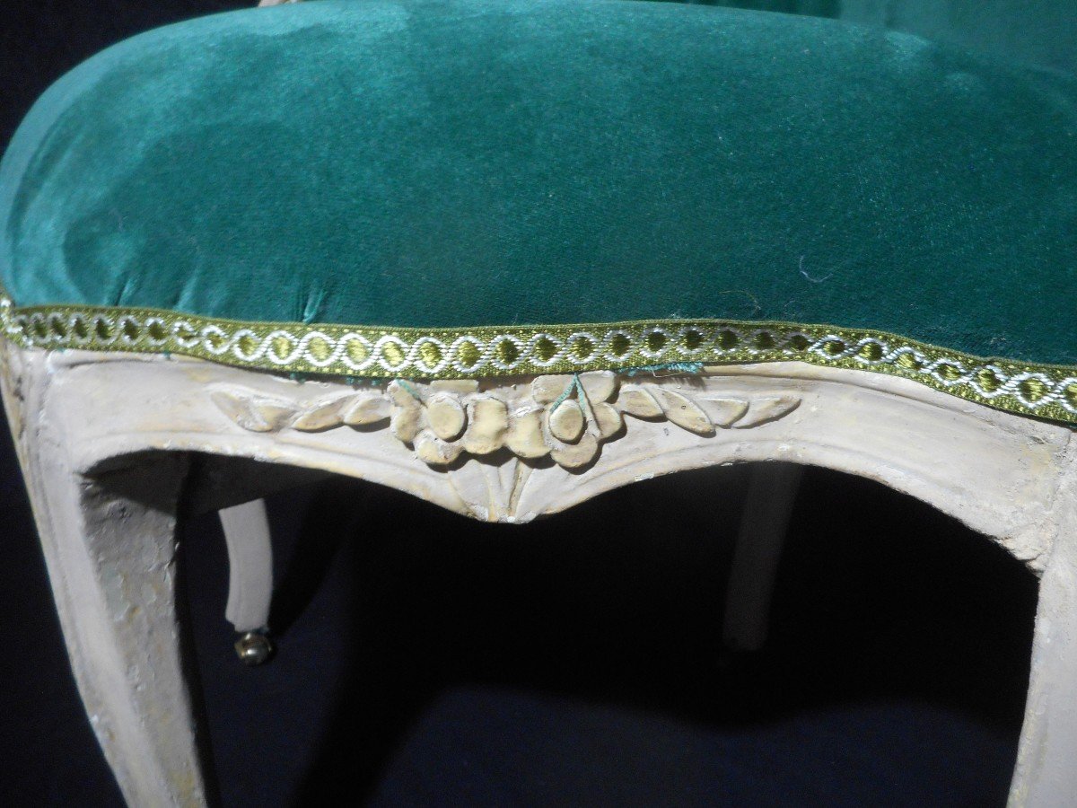Fauteuil De Bureau En Bois Laqué époque XVIIIe-photo-3