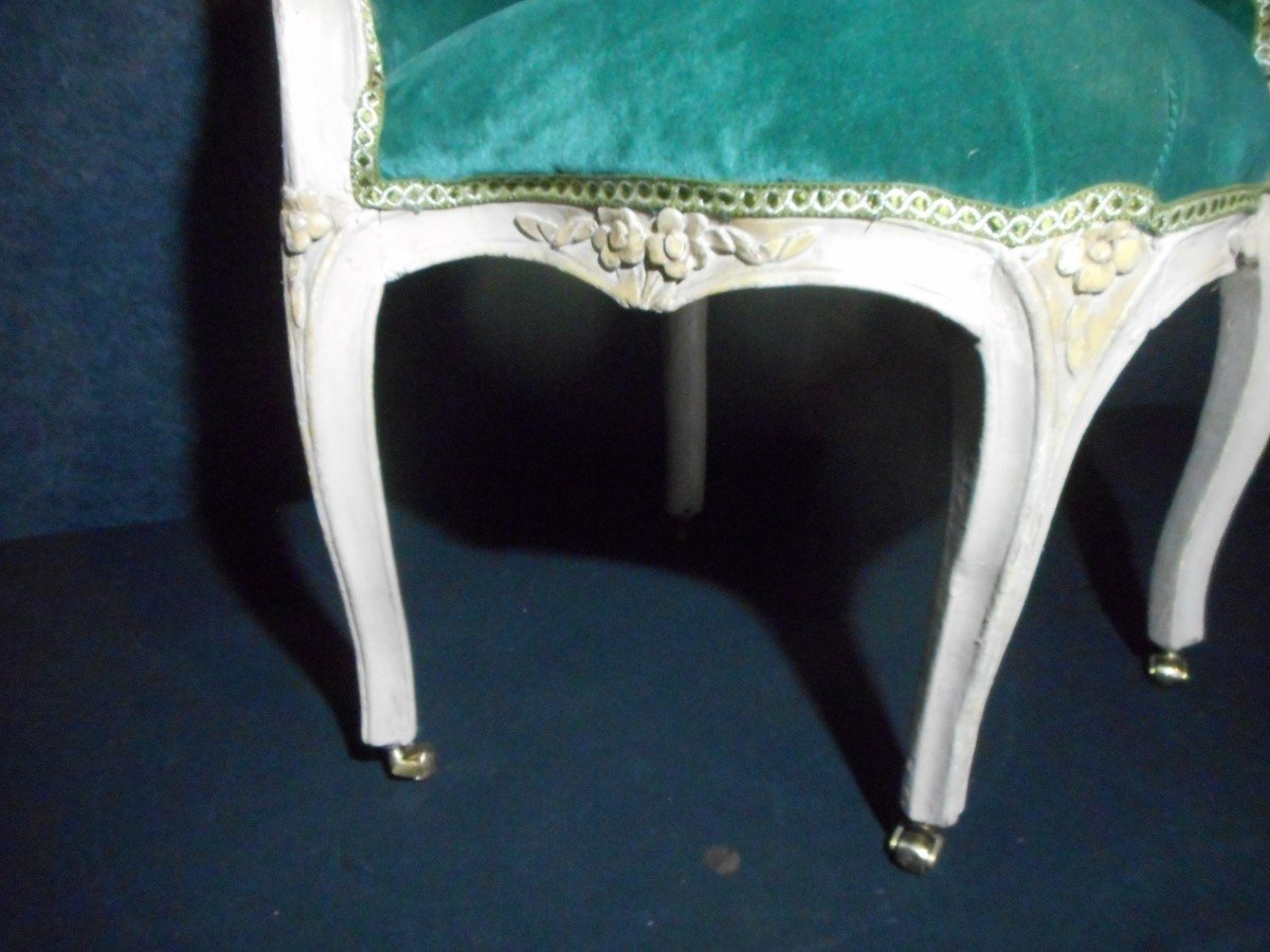 Fauteuil De Bureau En Bois Laqué époque XVIIIe-photo-3