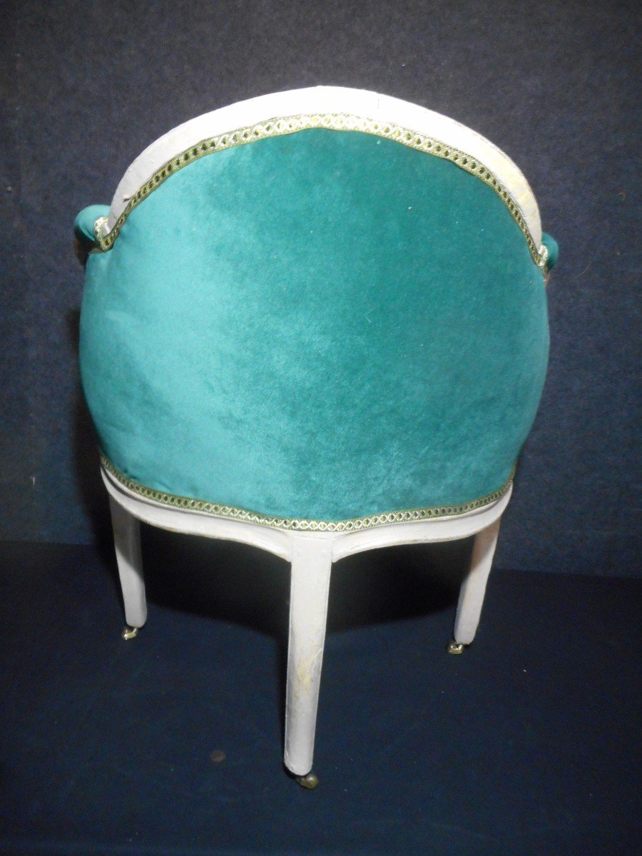 Fauteuil De Bureau En Bois Laqué époque XVIIIe-photo-6