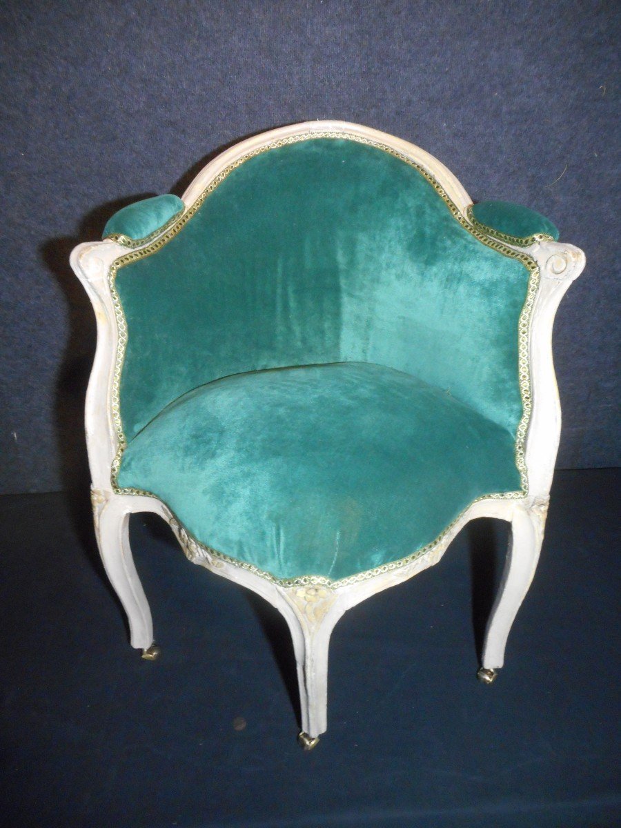 Fauteuil De Bureau En Bois Laqué époque XVIIIe