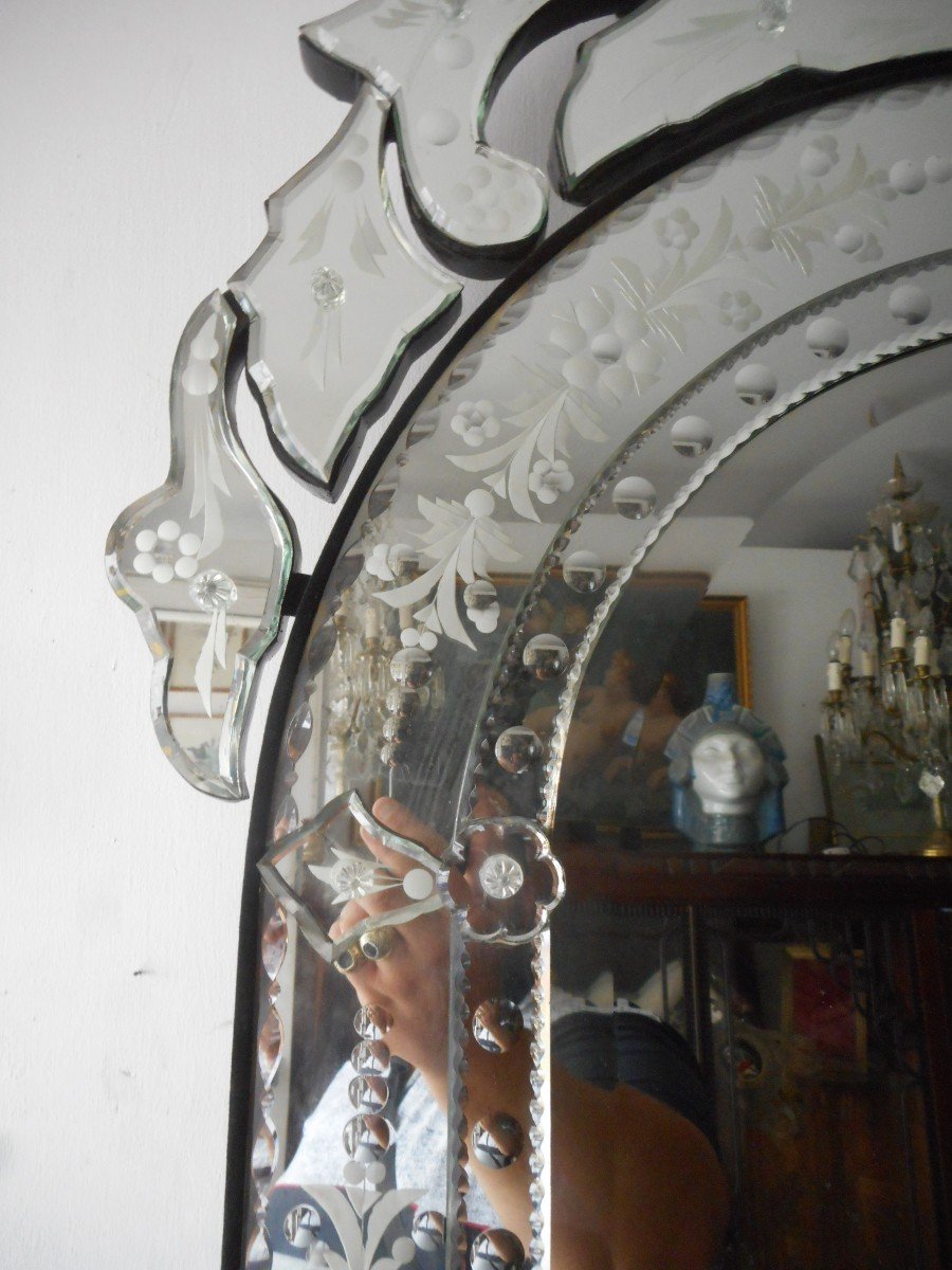 Grand Miroir Vénitien A Parclose époque Début XXe-photo-2