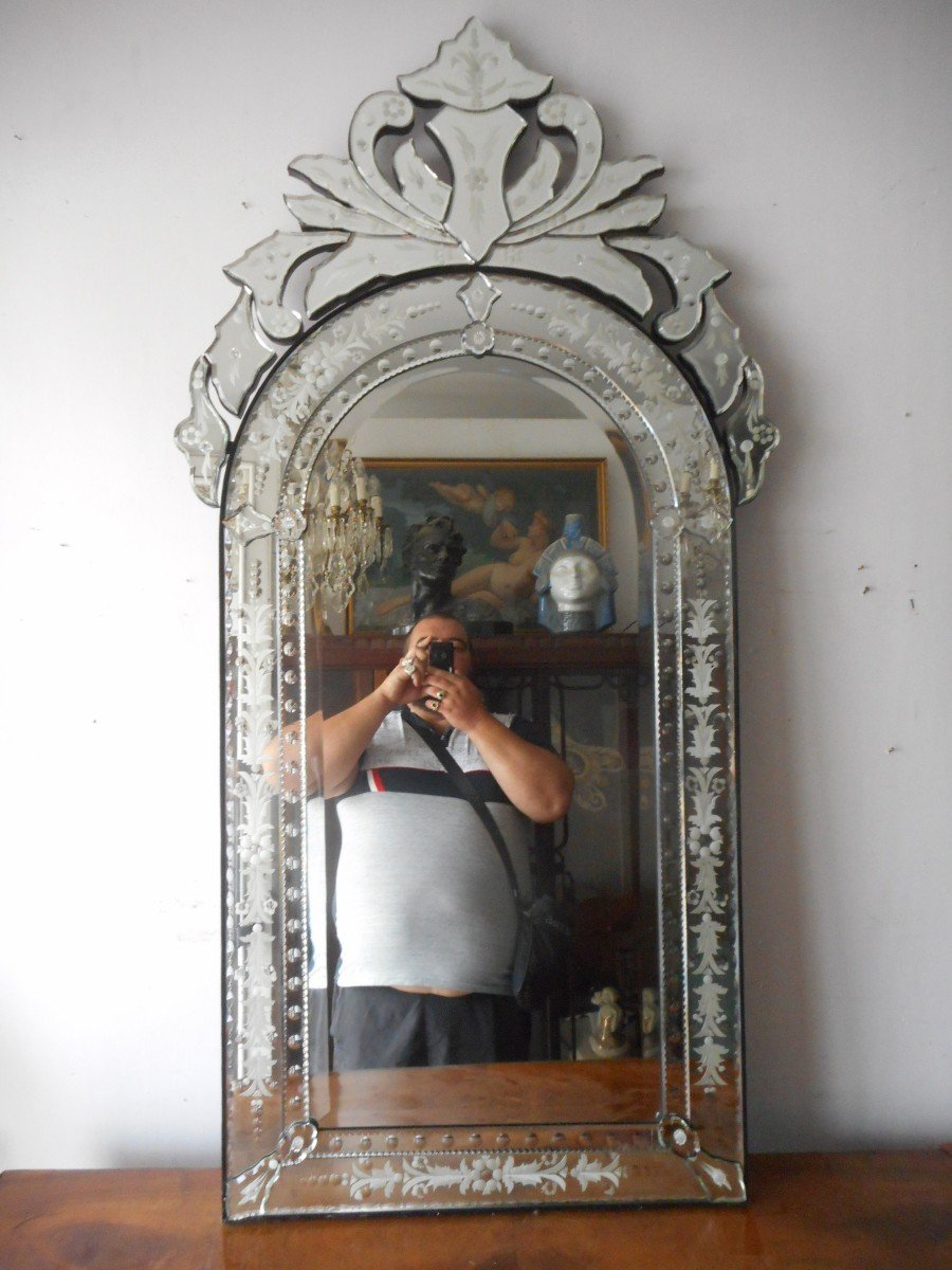 Grand Miroir Vénitien A Parclose époque Début XXe