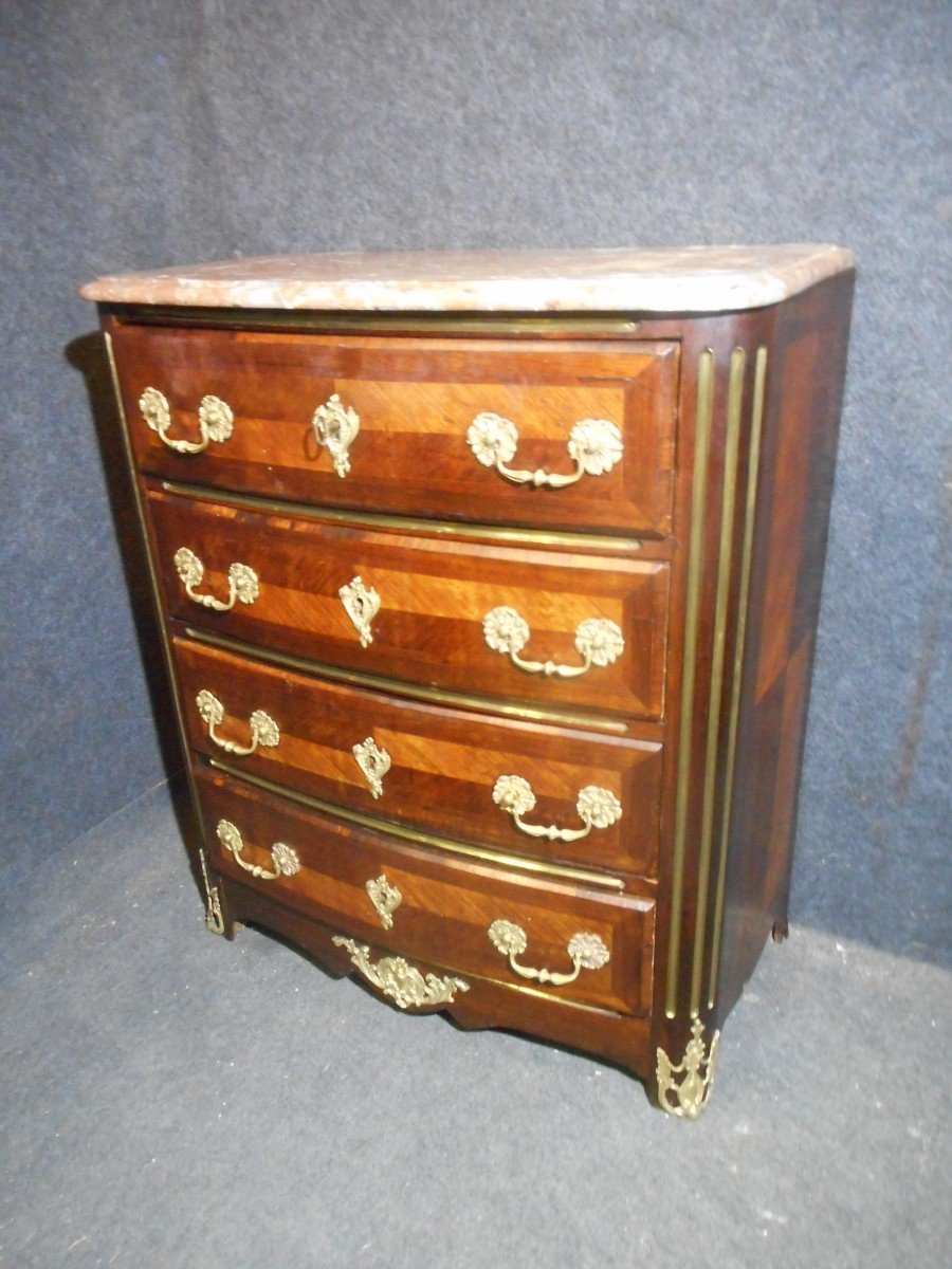 Commode In Marquetry And Gilt Bronze Nineteenth Time-photo-4