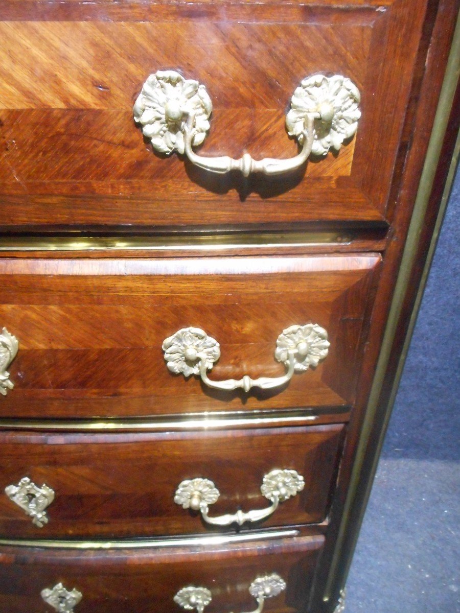 Commode In Marquetry And Gilt Bronze Nineteenth Time-photo-1