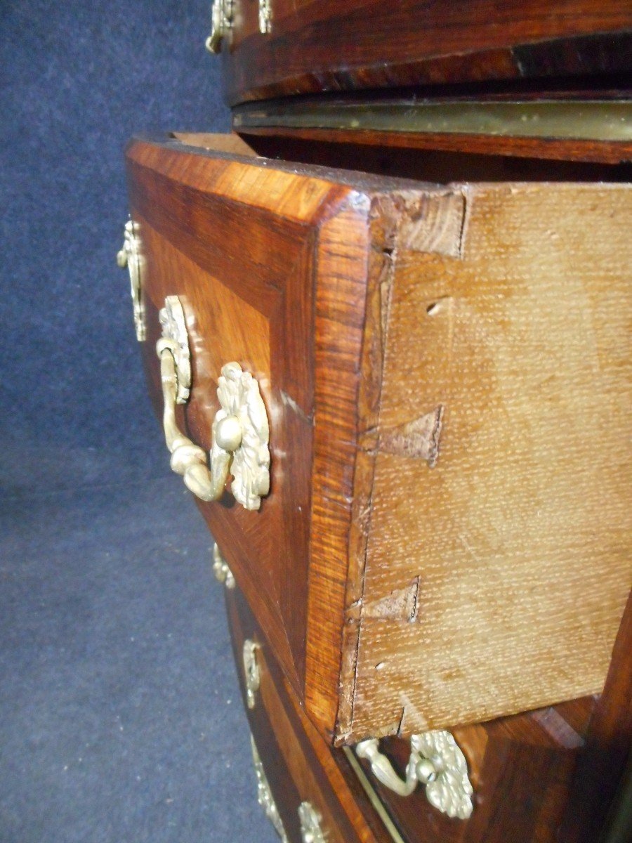 Commode In Marquetry And Gilt Bronze Nineteenth Time-photo-2