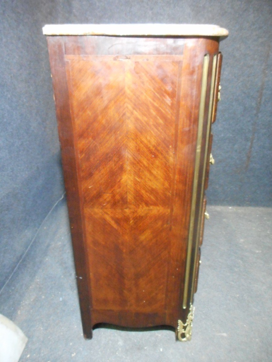 Commode In Marquetry And Gilt Bronze Nineteenth Time-photo-6
