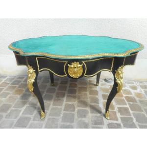 Middle Table In Marquetry And Gilt Bronze Stamped Diehl (1811-1885)