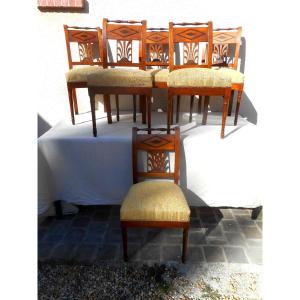 Série de 6 chaises en acajou époque directoire