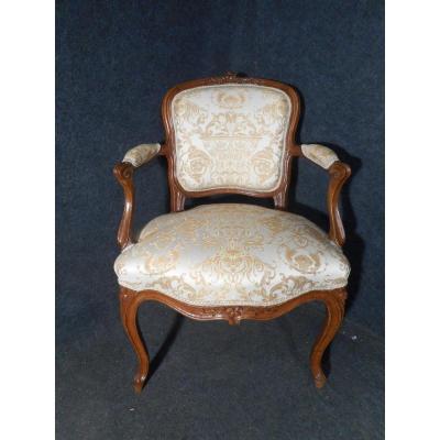 Louis XV Cabriolet Armchair Stamped Lejeune