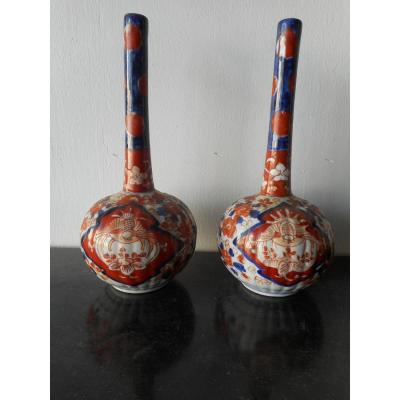 Pair Of Porcelain Imari Porcelain Nineteenth Time