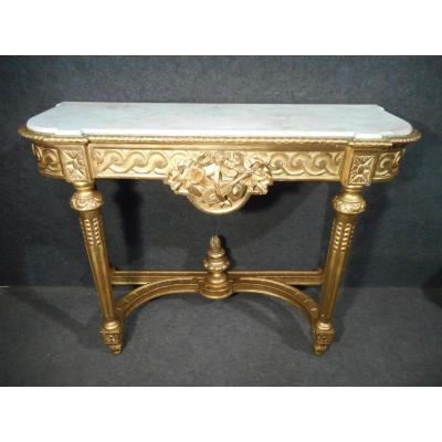 Console In Golden Wood Louis XVI With Music Attributes