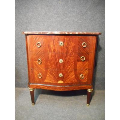 Petite commode mouvementée époque Art Déco En Acajou Et Bronze Doré