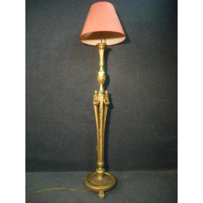 Golden Wood Floor Lamp Late Nineteenth Century