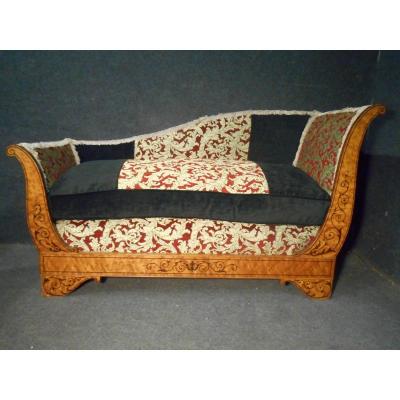 Charles X Period Daybed In Speckled Maple