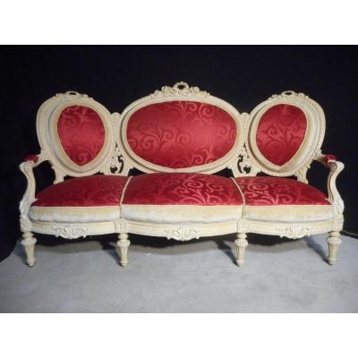 Large Lacquered Sofa Nineteenth Time Castle Model