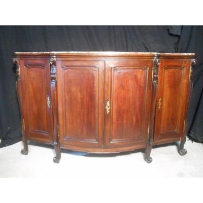 Curved Sideboard In English Mahogany Eighteenth Time
