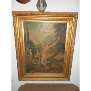 Tableau Femme Nue Au Drapée De Paul Emile Chabas 1869-1937