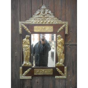 Miroir En Bois Et Bronze doré époque XIXe