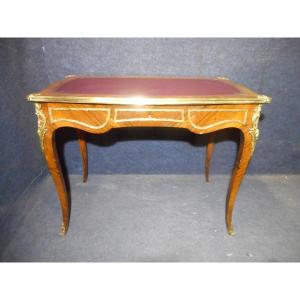 Desk In Marquetry And Gilt Bronze Nineteenth Time