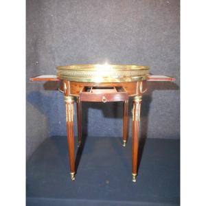 Table Bouillotte En Acajou Et Bronze Doré époque XVIIIe