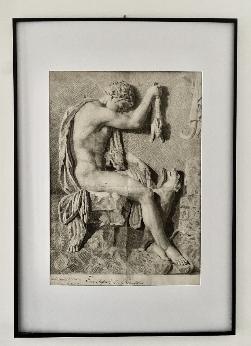 HOURTELIOU, d'après François Gédéon REVERDIN - Faune Chasseur. De La Villa Albani