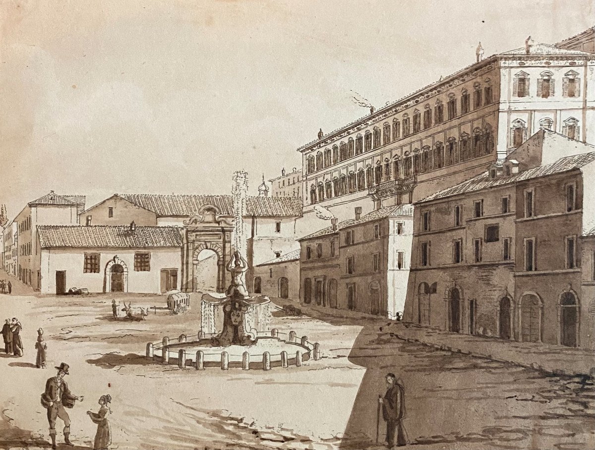 Rare Suite Of 11 Watercolors On Engraved Line By Antonio Acquaroni (1800-1874) -photo-8