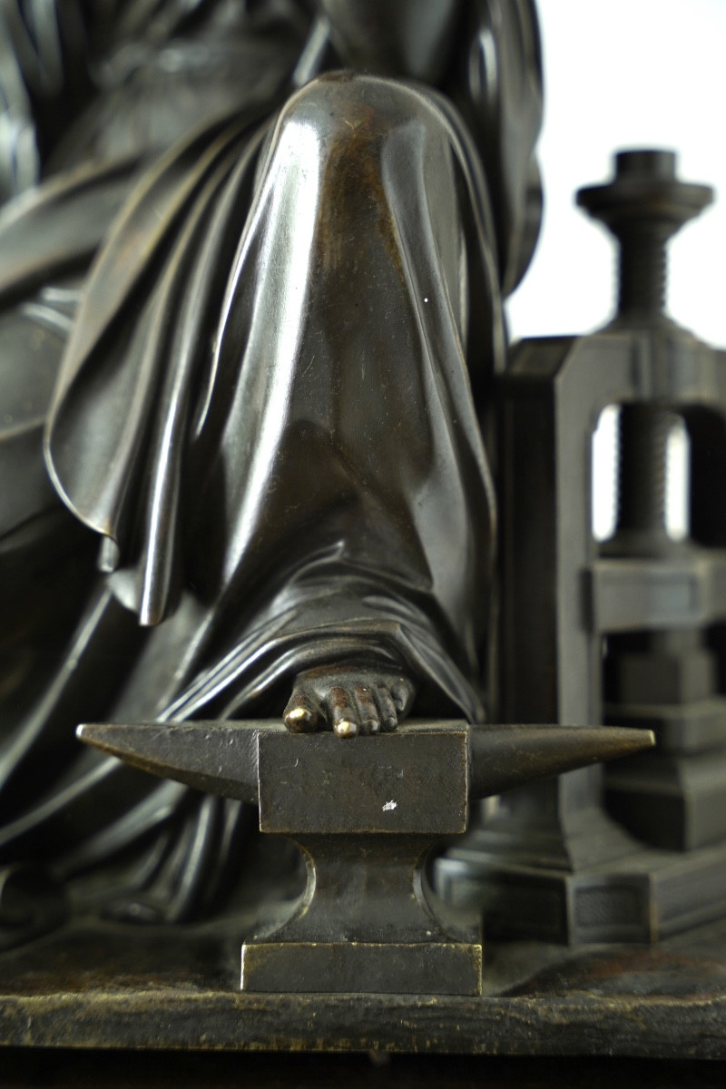 Allégorie des arts libéraux en bronze, XIXe -photo-1