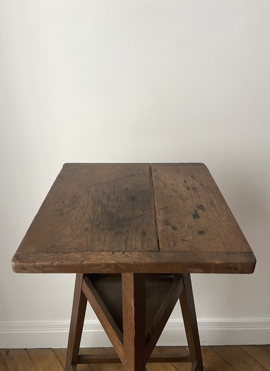 Sellette d’atelier de sculpteur en chêne fin XIXe-photo-2