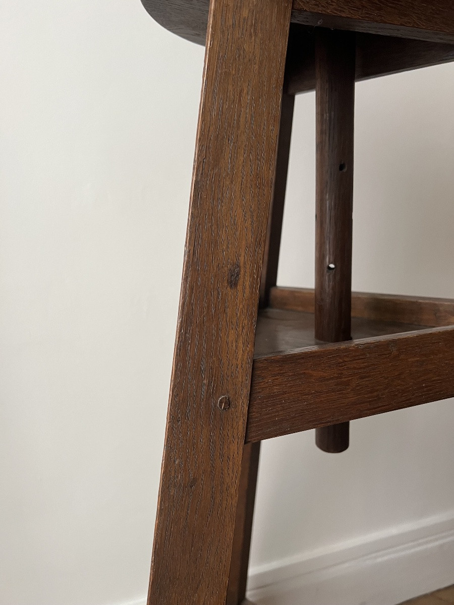 Sellette d’atelier de sculpteur en chêne fin XIXe-photo-4