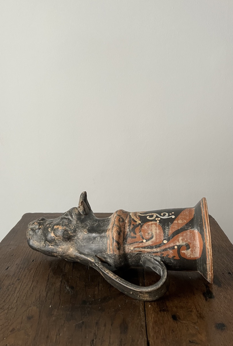Rhyton apulien de style antique en forme de tête de vache, XIXe -photo-3