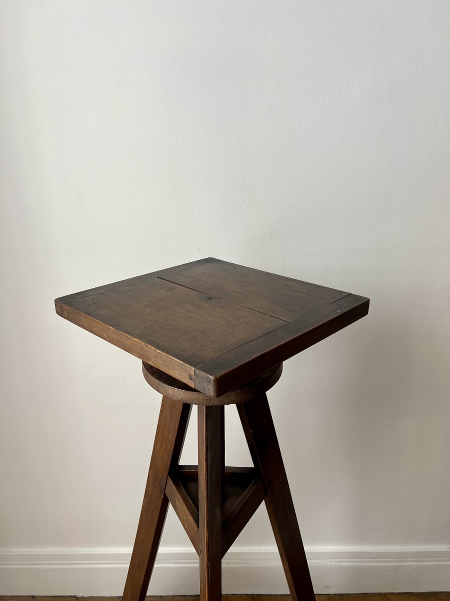 20th-century Beech Wood Sculptor's Workshop Stool-photo-3