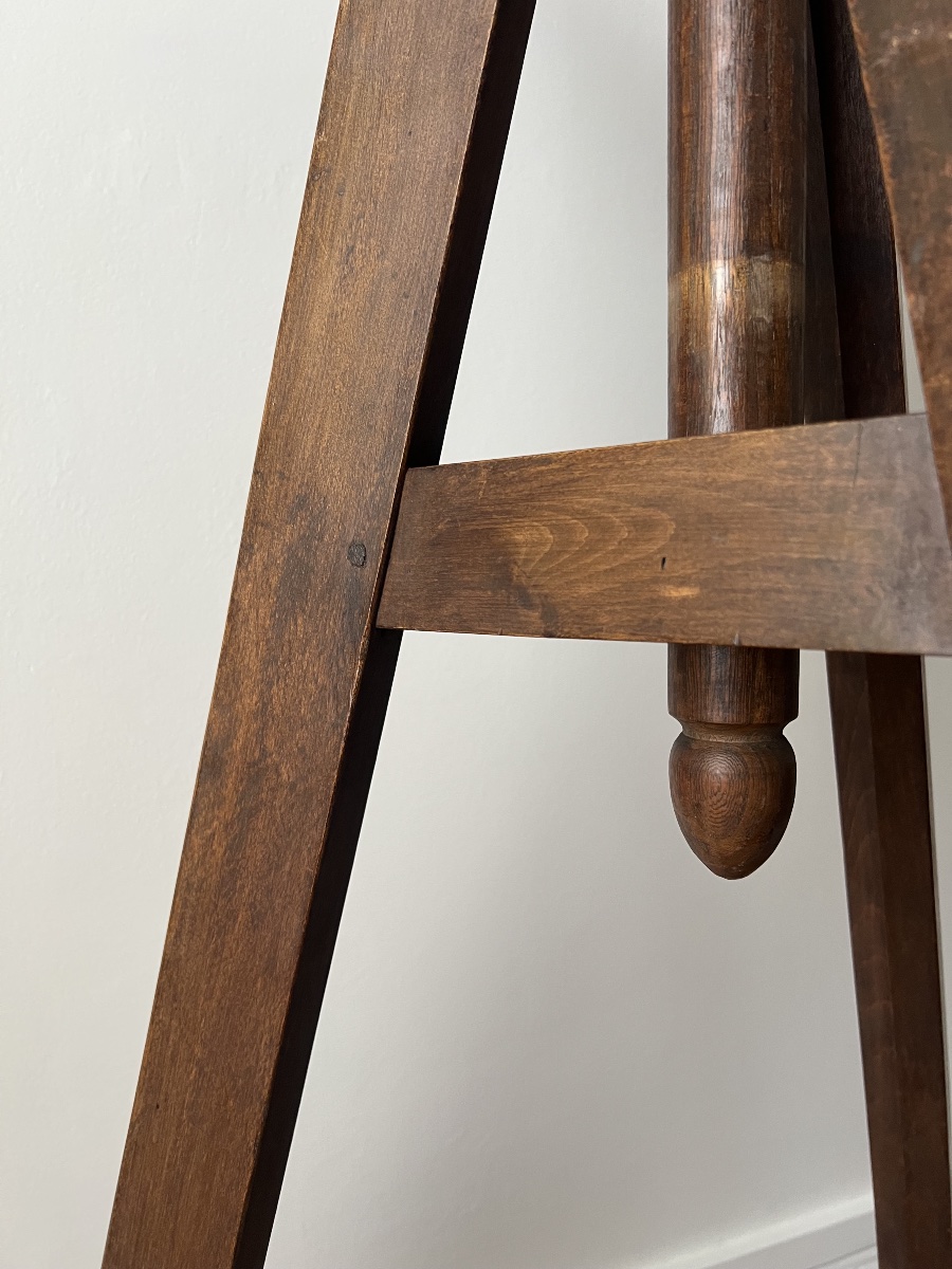 20th-century Beech Wood Sculptor's Workshop Stool-photo-4