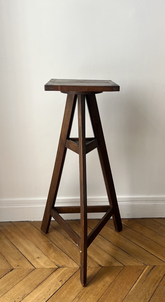 20th-century Beech Wood Sculptor's Workshop Stool
