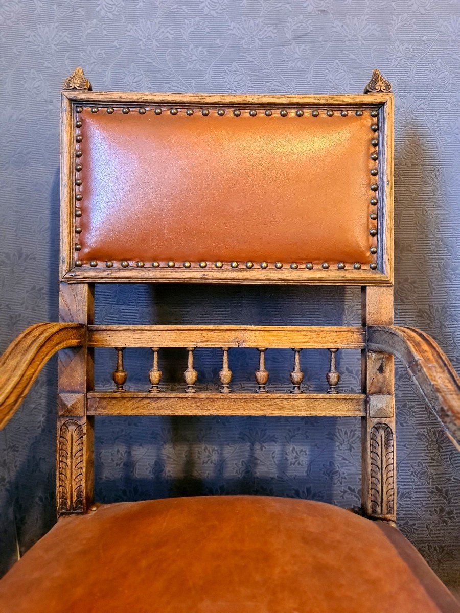 Fauteuil Chêne XXème-photo-3