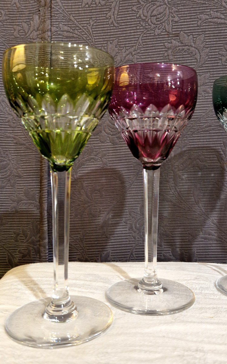 5 Verres En Cristal De Val Saint Lambert -photo-5