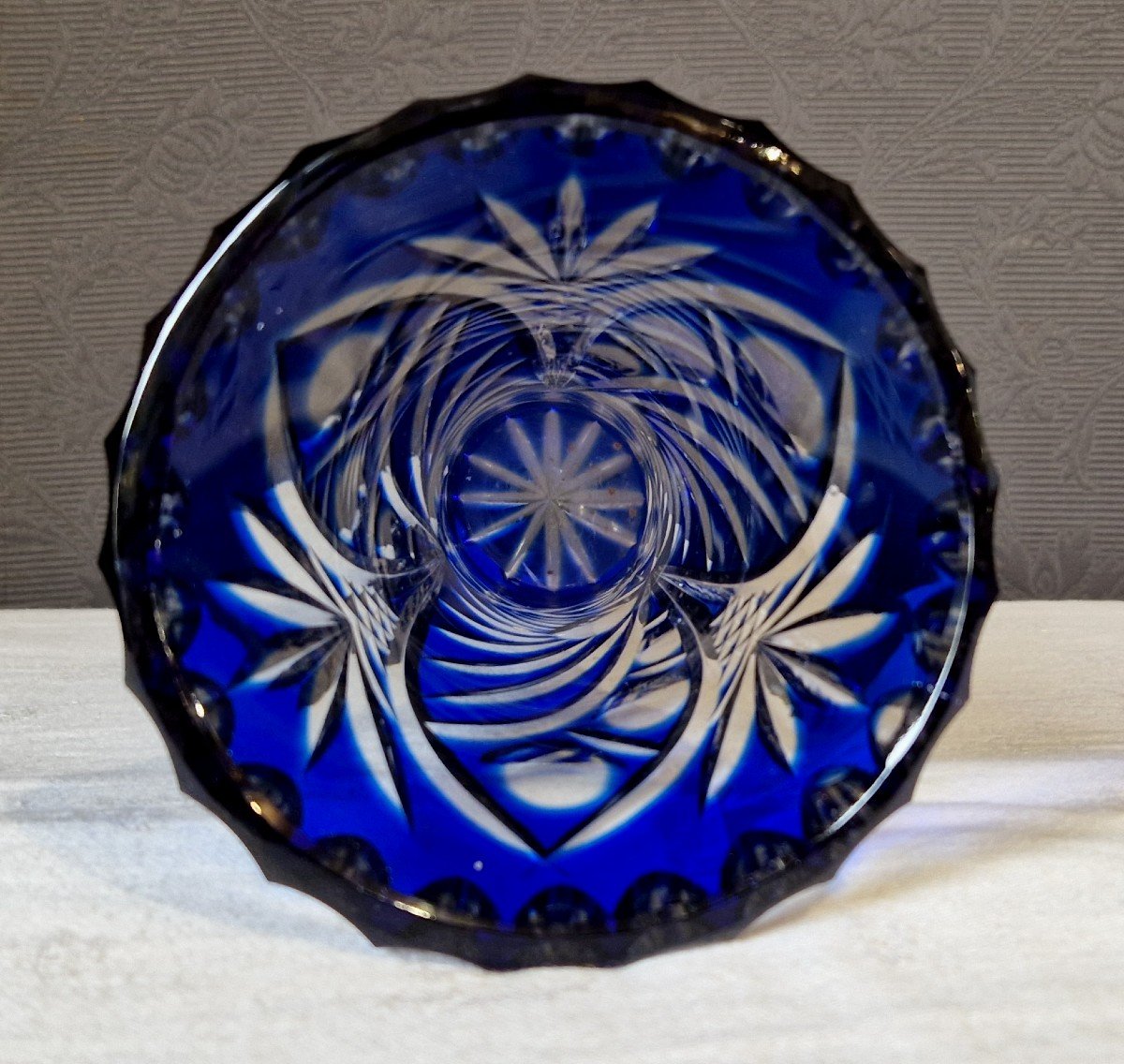 Bohemian Crystal Cobalt Blue Vase-photo-4