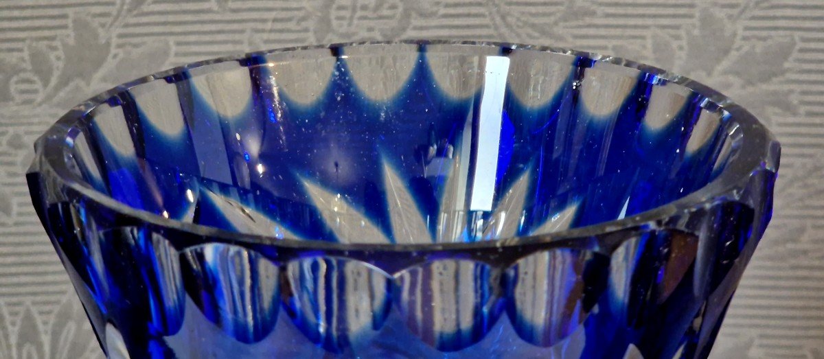 Bohemian Crystal Cobalt Blue Vase-photo-1