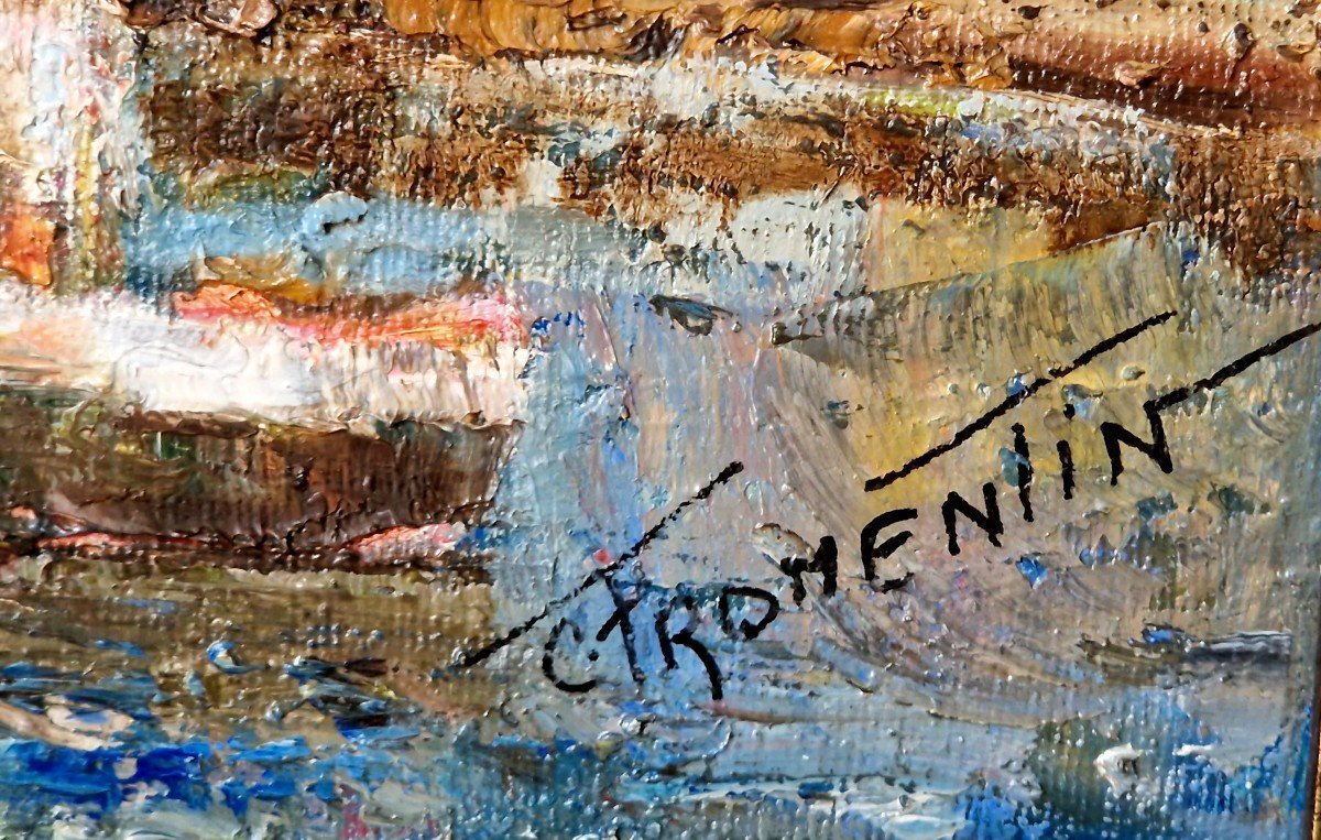 Boats Near Honfleur By Colette Fromentin Twentieth-photo-4