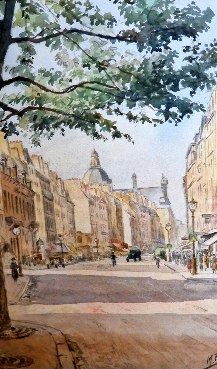 Watercolor Rue Saint Antoine Paris By M.richer-photo-1